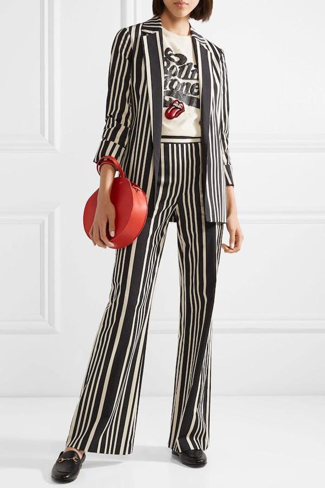 Traje de chaqueta y pantalón: el rayado