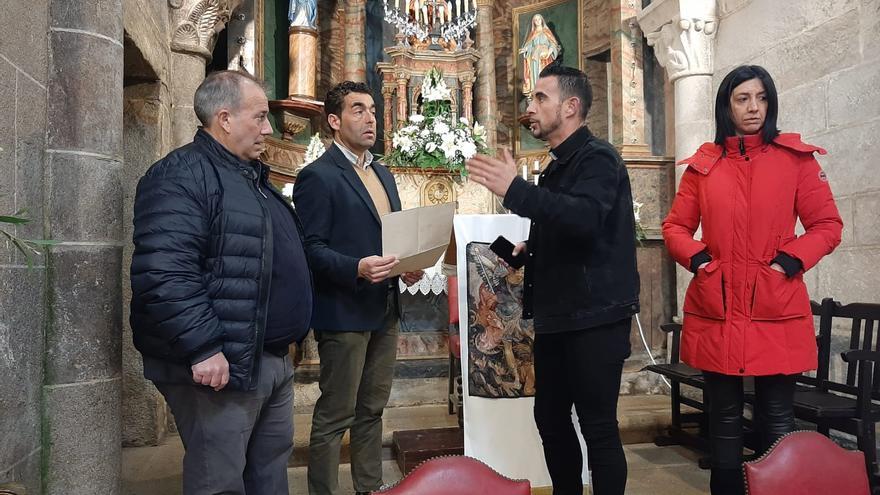 El párroco de Campo Lameiro localiza unas antiguas pinturas en la iglesia