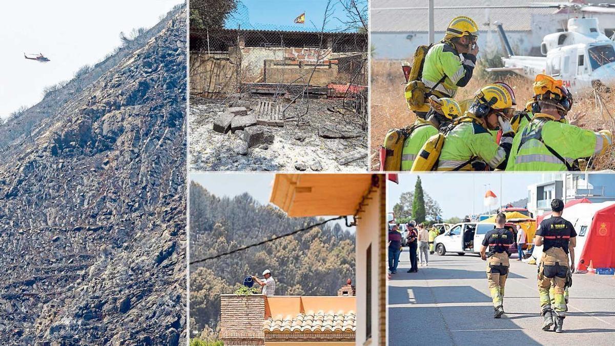 Consolidan el 70% del perímetro del incendio de la Serrà d'Espadà aún sin estabilizar