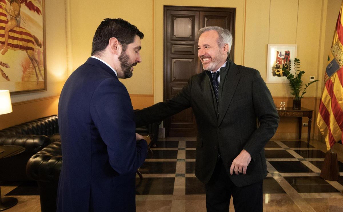 Nolasco y Azcón, en una imagen de archivo, reunidos en el despacho del presidente.