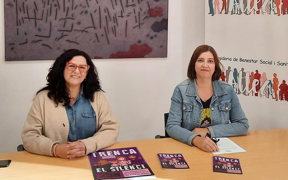 La artista Tere Martinez L´Algarenya (izquierda) y la concejala de Igualdad de Altea, Anna Lanuza