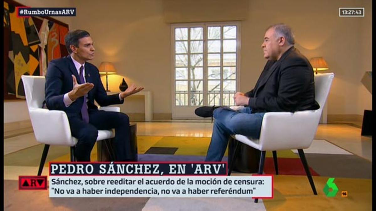 Sánchez entrevistado por Ferreras ('ARV'). Tú y yo somos tres, por Ferran Monegal