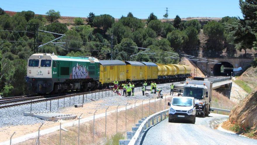 Tren herbicida descarrillado en Valorio