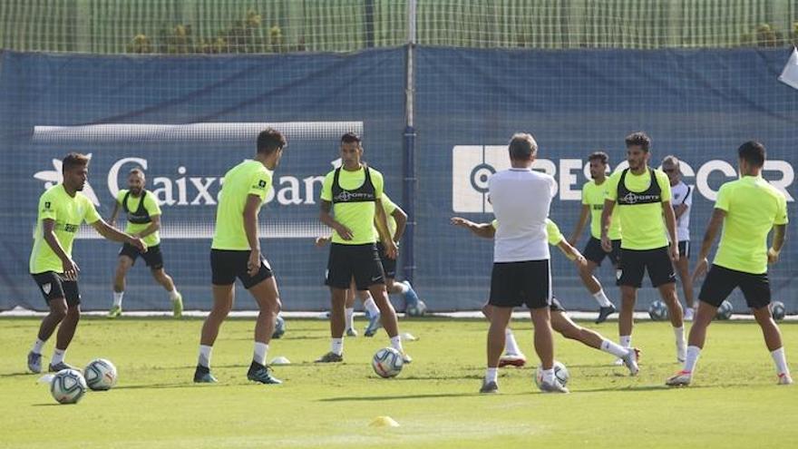 Imagen de un entrenamiento en el Ciudad de Málaga