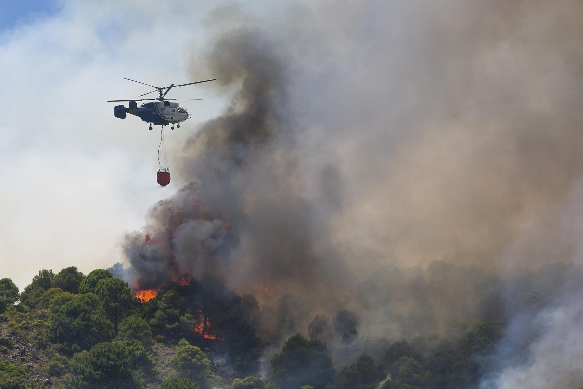 Imágenes del incendio en la Sierra de Mijas