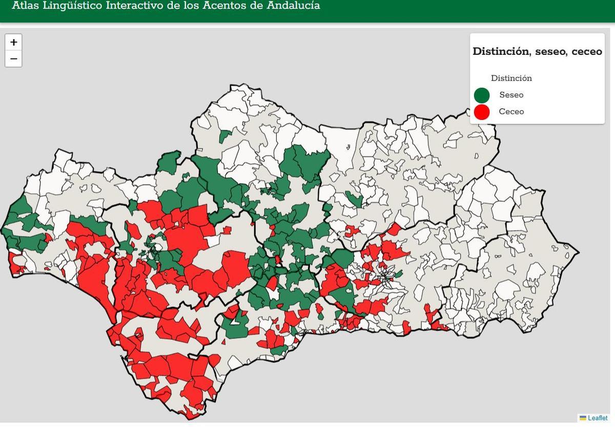 Disnticiñon, seseo y ceceo por municipios