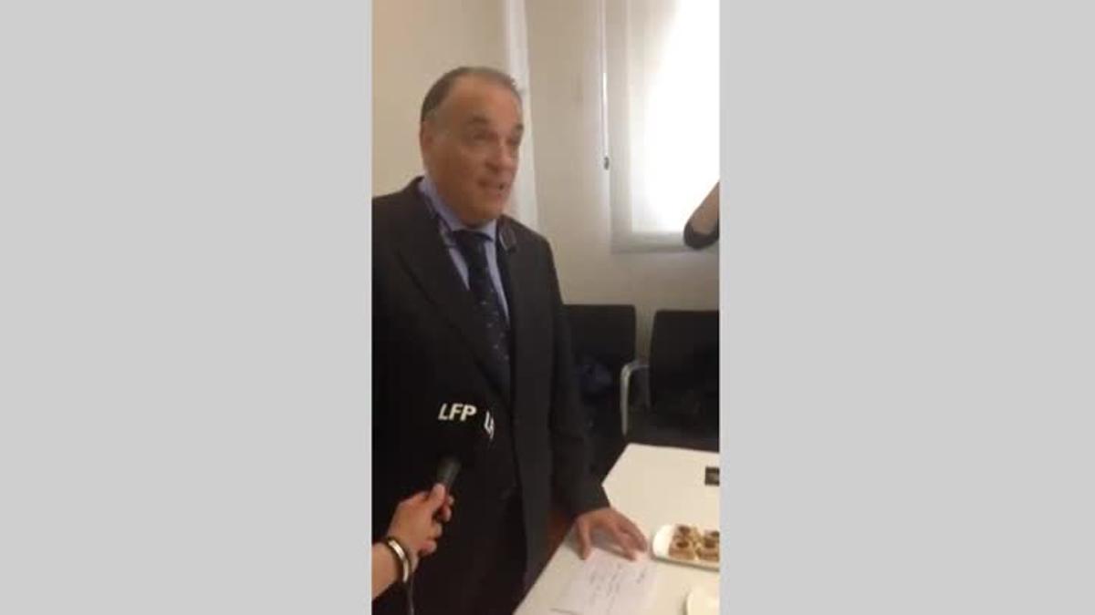 Javier Tebas, en la nueva sede de la LFP en Barcelona