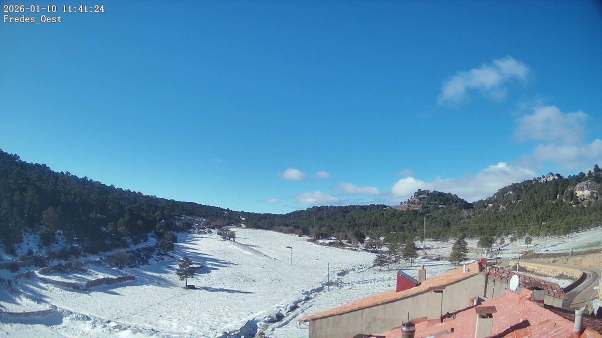 Capa de nieve en la Tinença de Benifassà desde la cámara de Avamet.