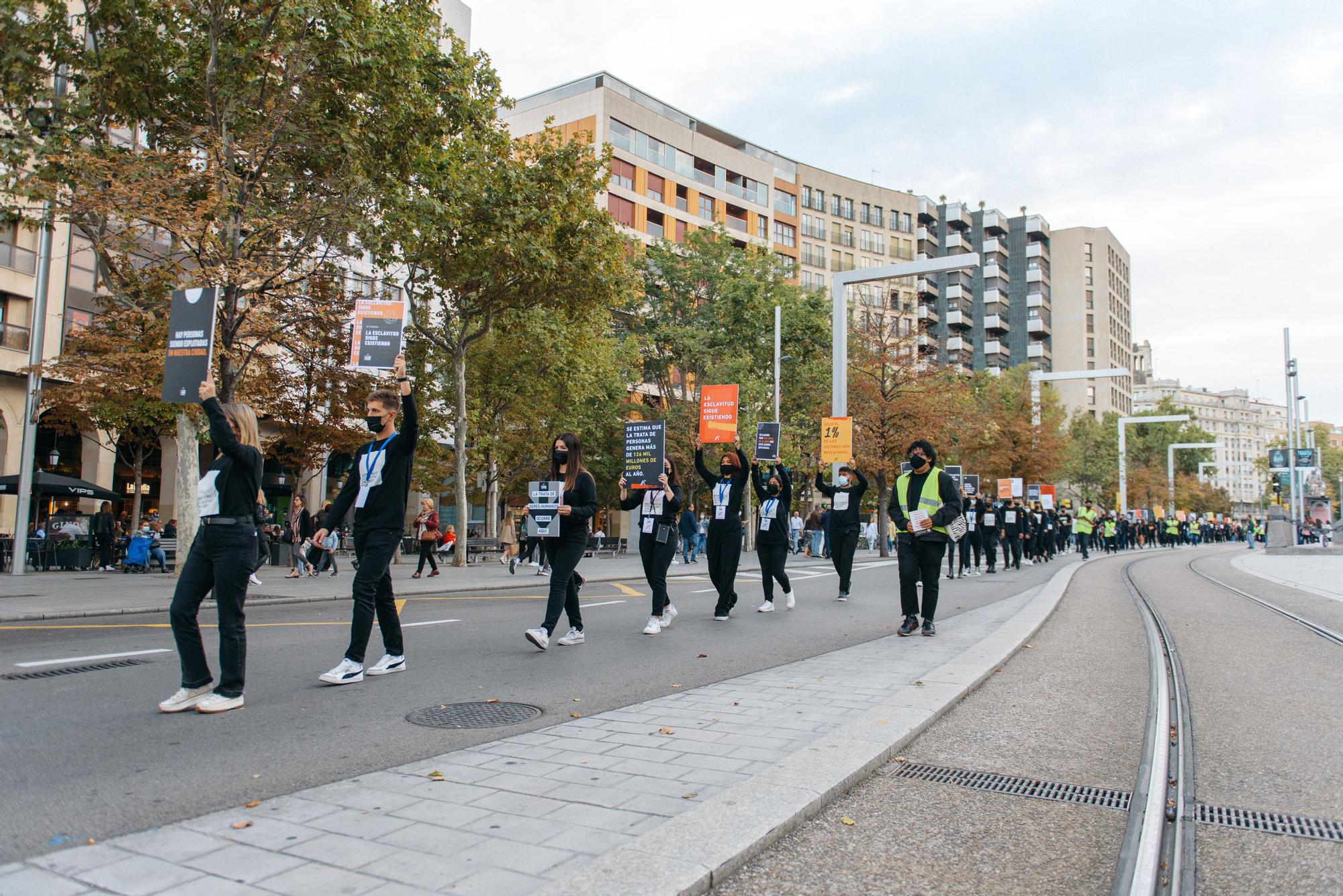 Caminando por Libertad en Zaragoza contra la trata de personas