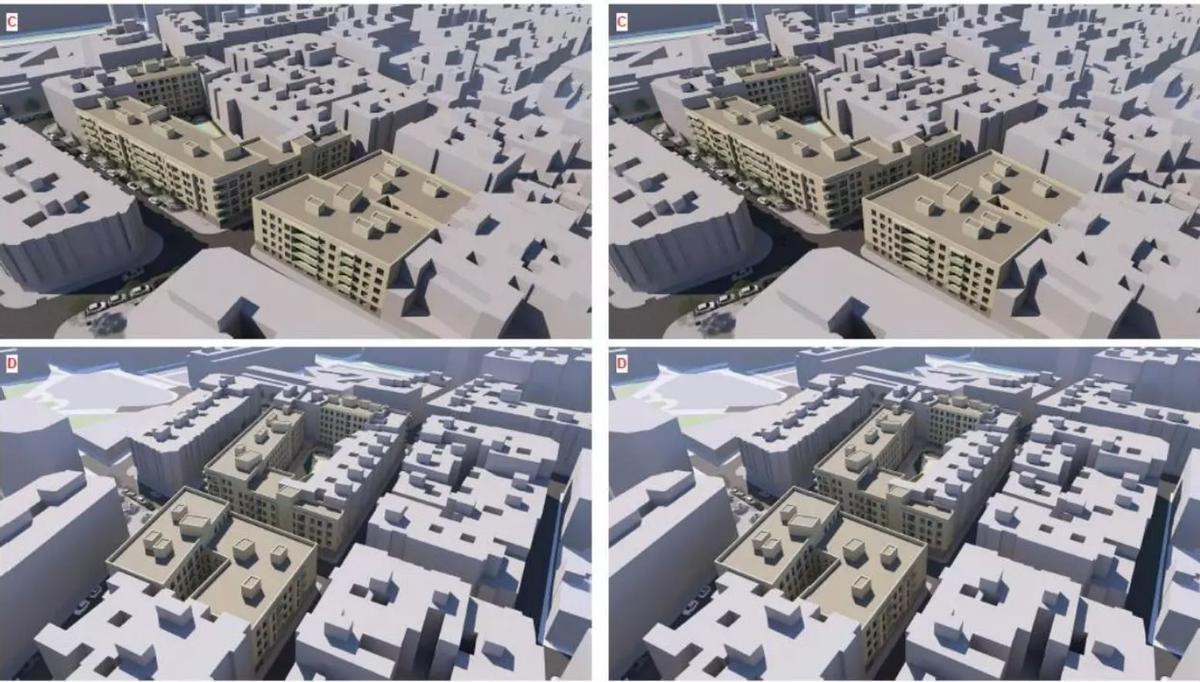 Figuración de los bloques de viviendas que se construirán en el antiguo Bony.