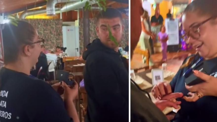 Romántica pedida de mano en un restaurante de Gran Canaria