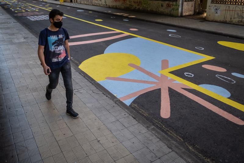 Comienzan a pintar el mural de Heraclio Sánchez