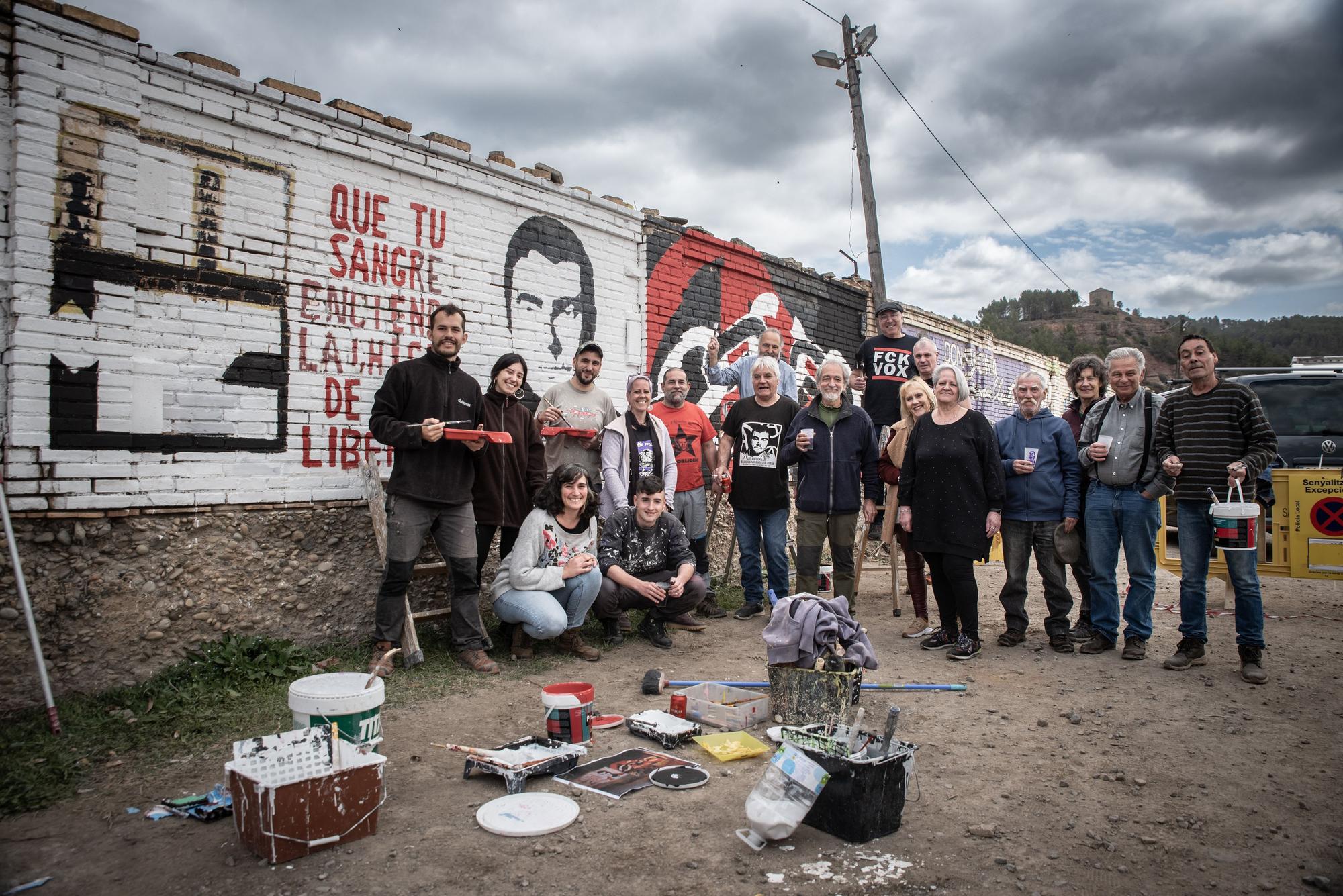 El mural d'Agustín Rueda de Sallent torna a agafar color de nou