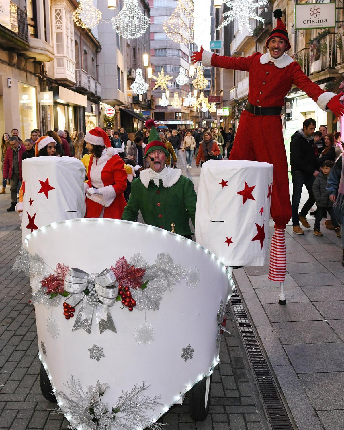 Desfile de Papá Noel por Pontevedra