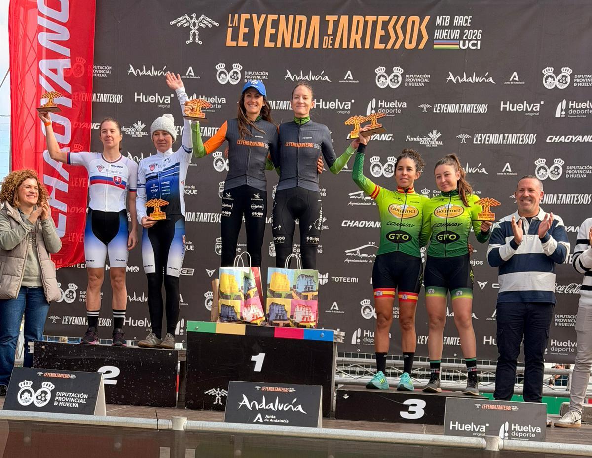 Podio de la categoría femenina de la tercera etapa de Tartessos.
