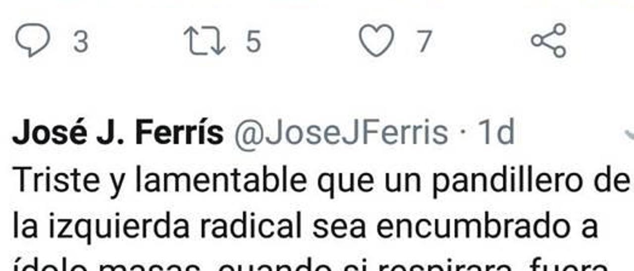 Tweet de José J. Ferrís