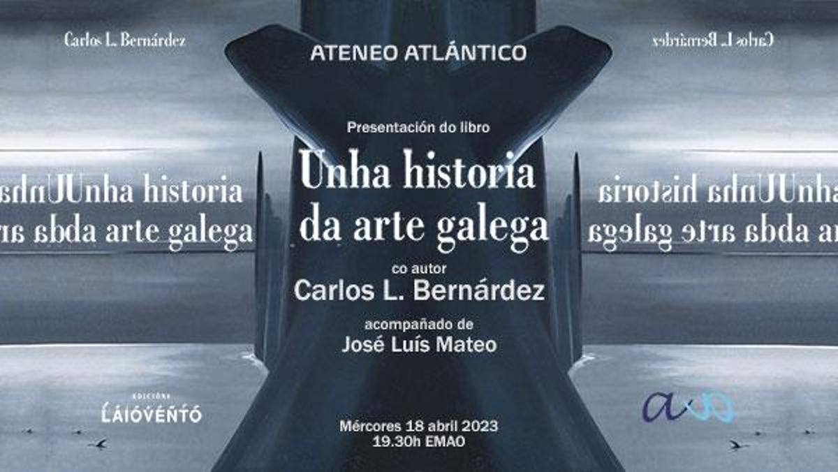 Cartel anunciador de la presentación del libro organizada por Ateneo Atlántico.