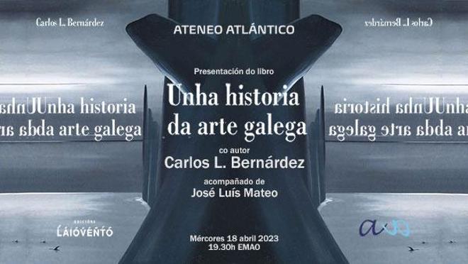 Cartel anunciador de la presentación del libro organizada por Ateneo Atlántico.