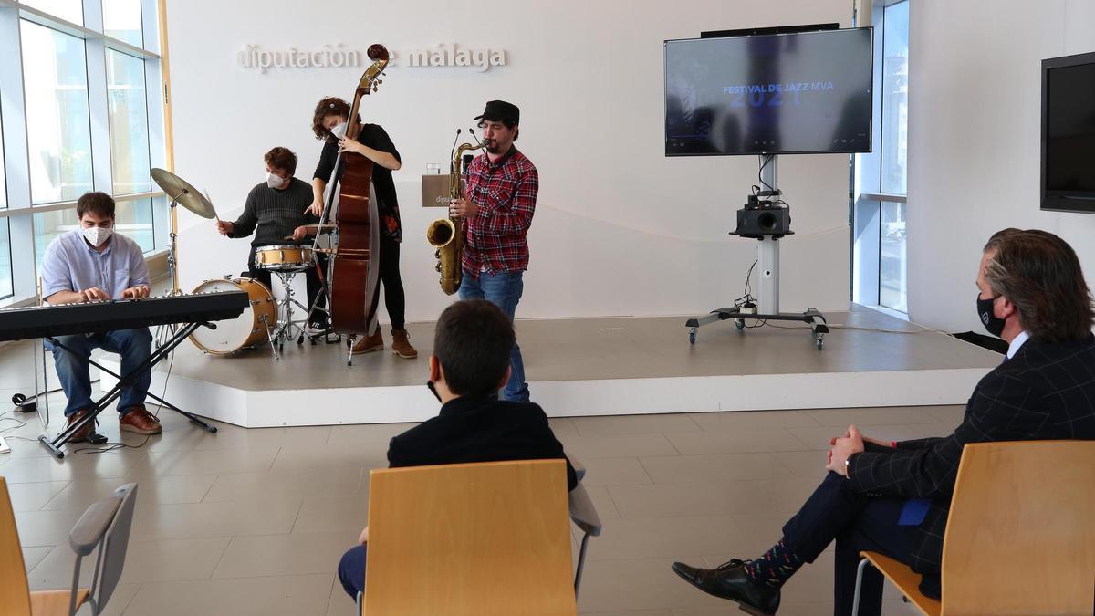Presentación del Festival de Jazz MVA, este lunes en la Diputación de Málaga.