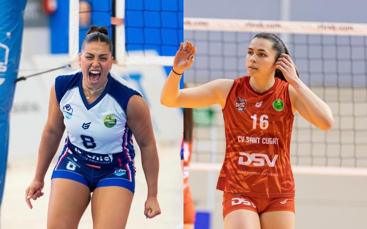 Marga Pizà e Inés Victory en un partido de esta temporada con sus clubes.