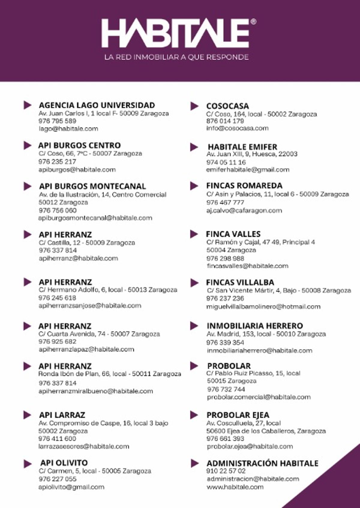 Habitale, red de inmobiliarias en Aragón