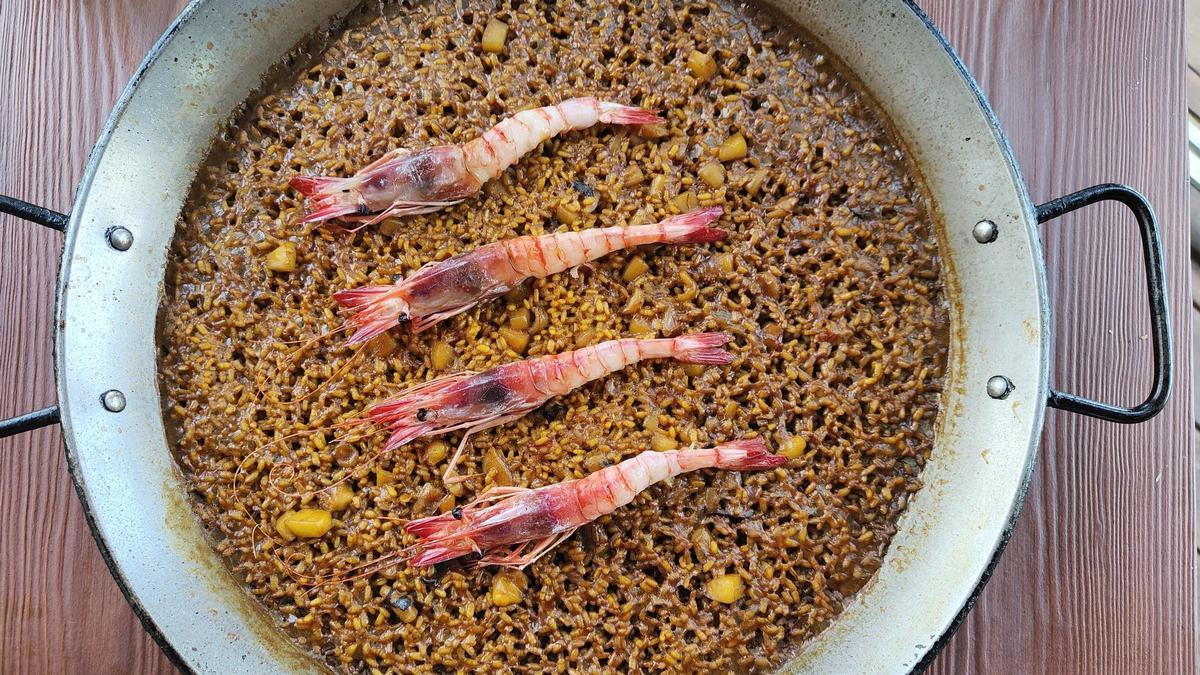 El arroz de gamba y sepia de Fandango Formentera.
