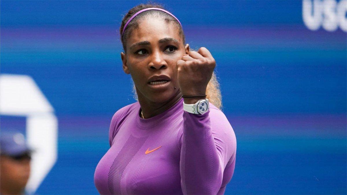 Serena Williams celebrando uno de sus puntos