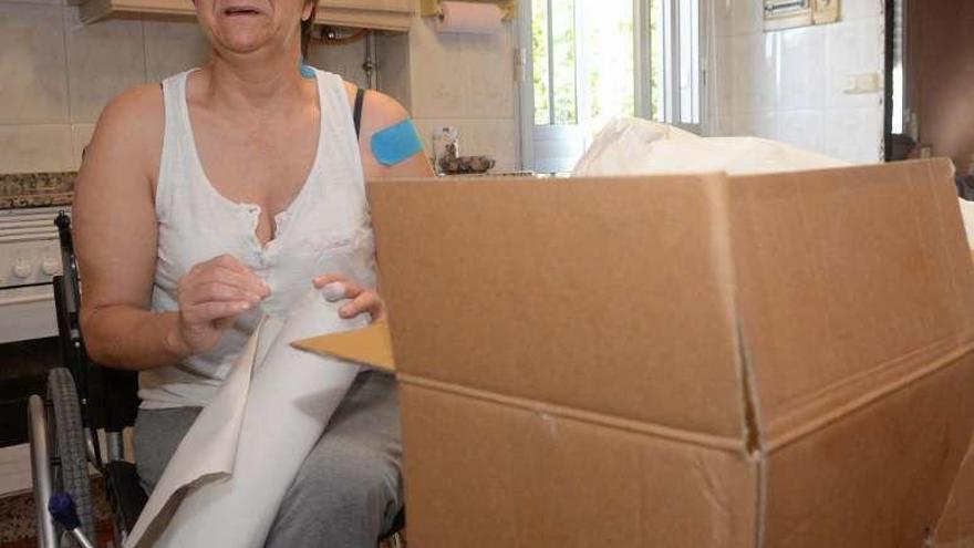 La mujer desahuciada por sus padres en A Torre. // Noé Parga