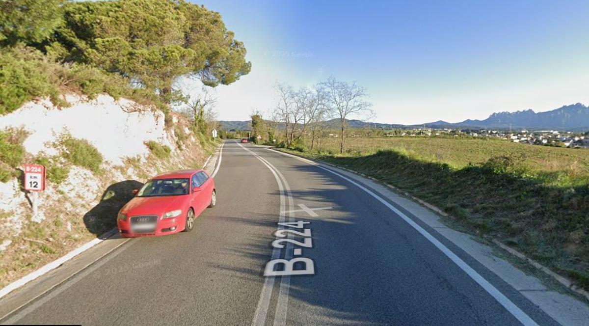 Punt quilomètric 12 de la B-224 a Piera, on s'ha produït l'accident