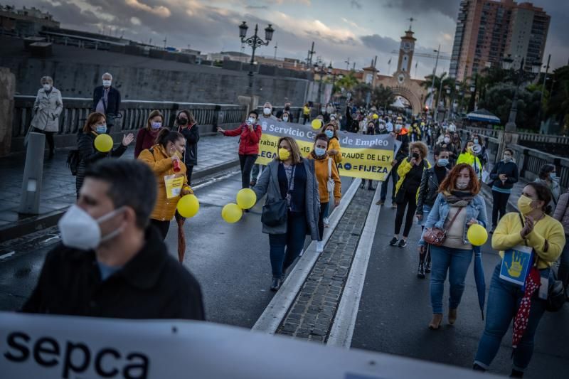 Manifestación de empleados públicos en Santa Cruz de Tenerife