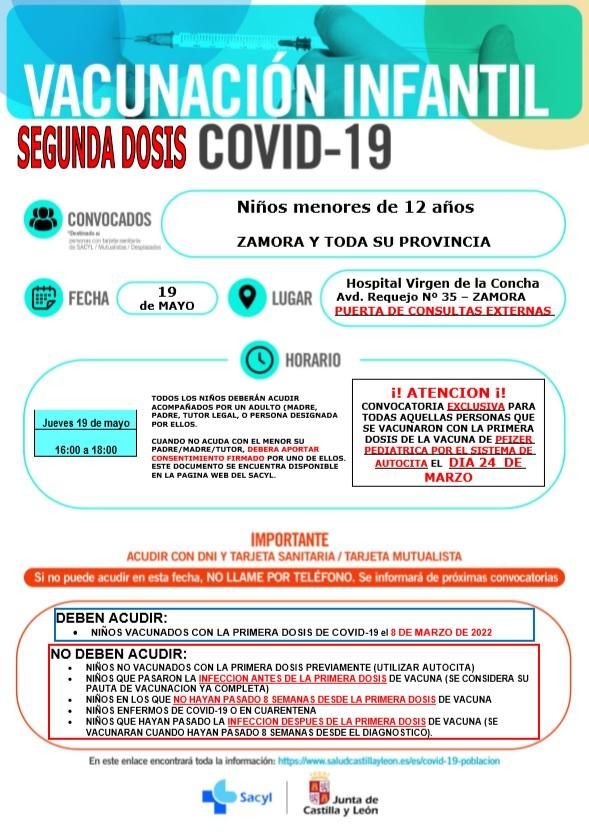 Cartel de vacunación en Zamora.
