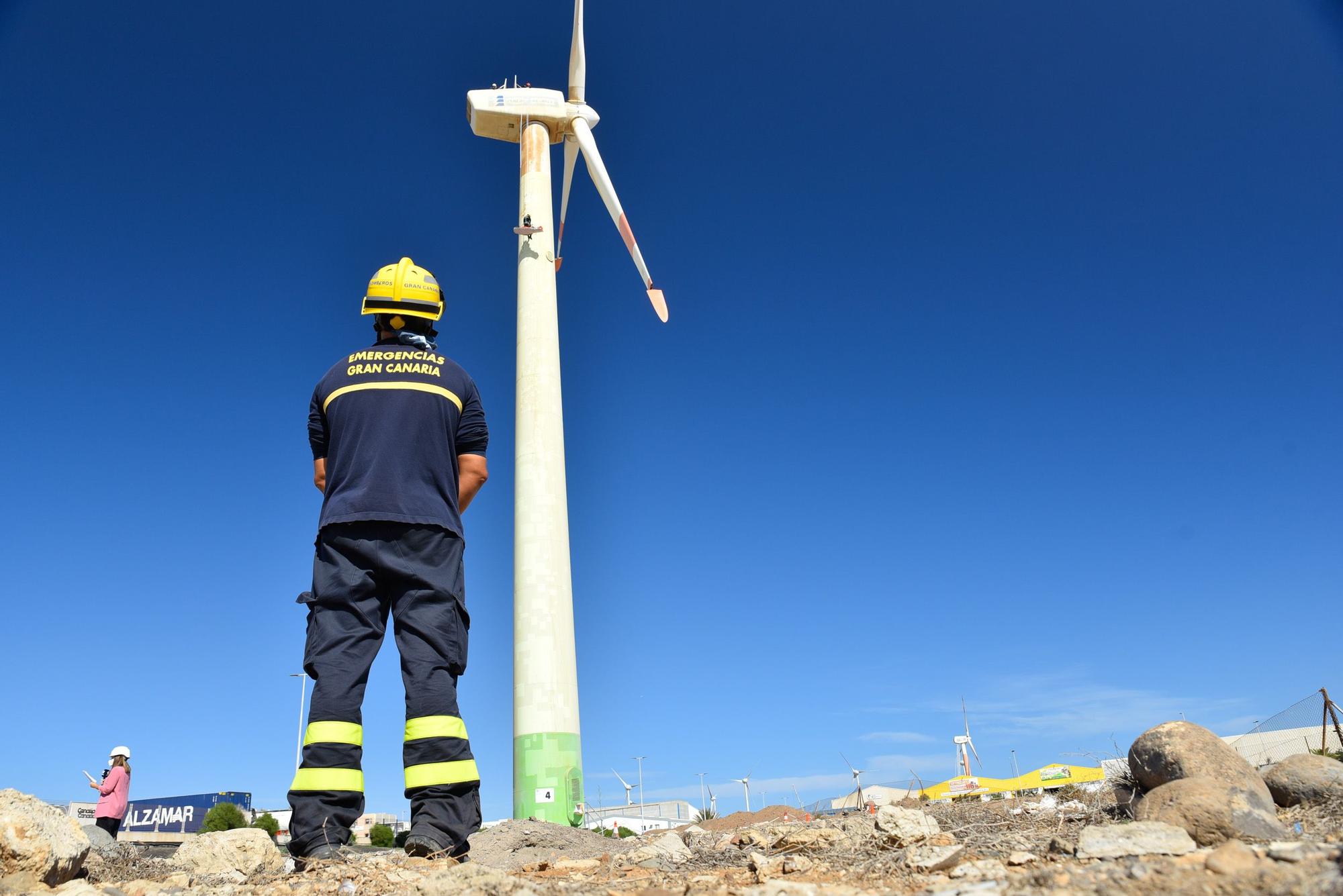 Formación en técnicas de rescate en aerogeneradores del Consorcio de Emergencias