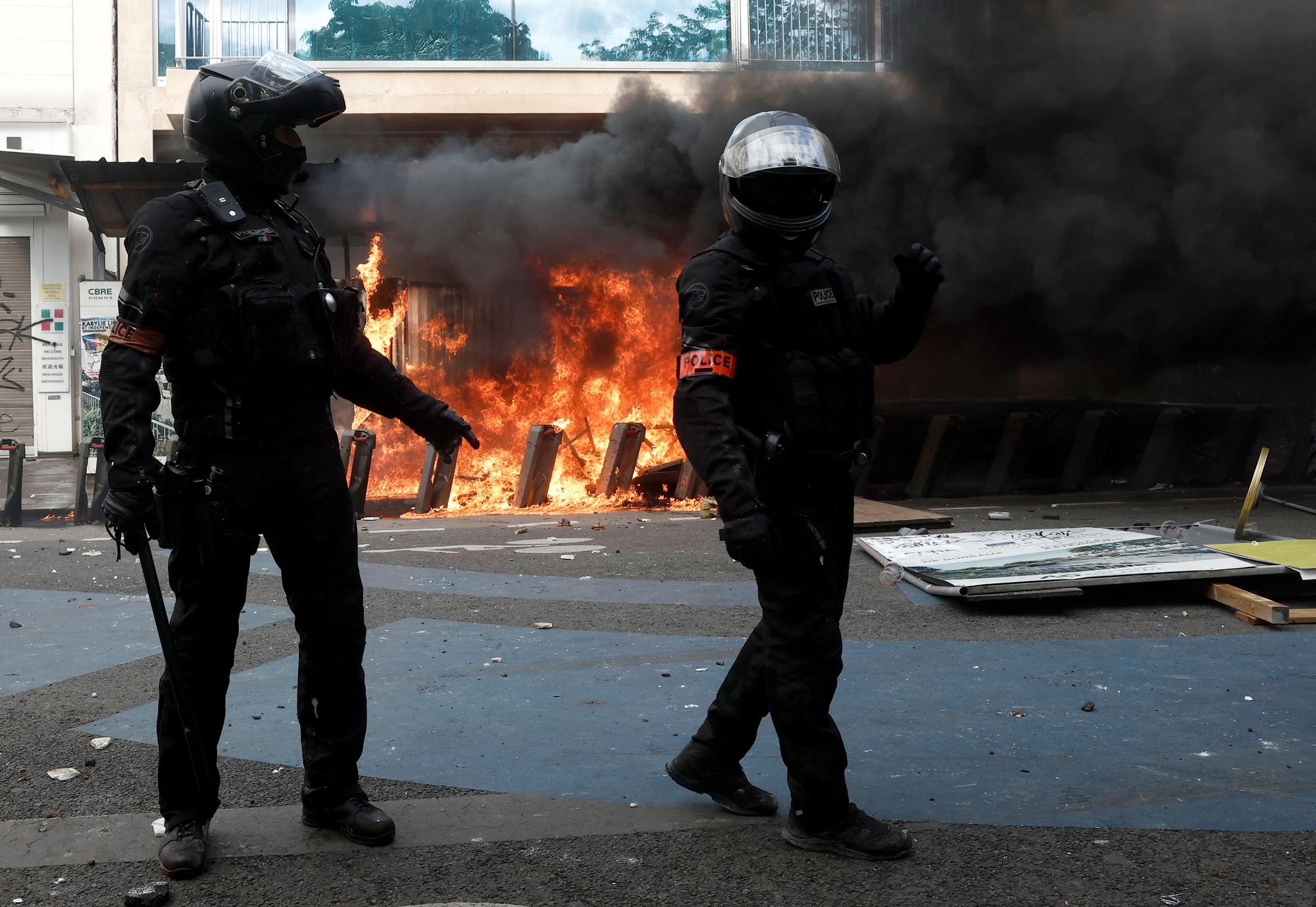 Traditional May Day labour union march in Paris