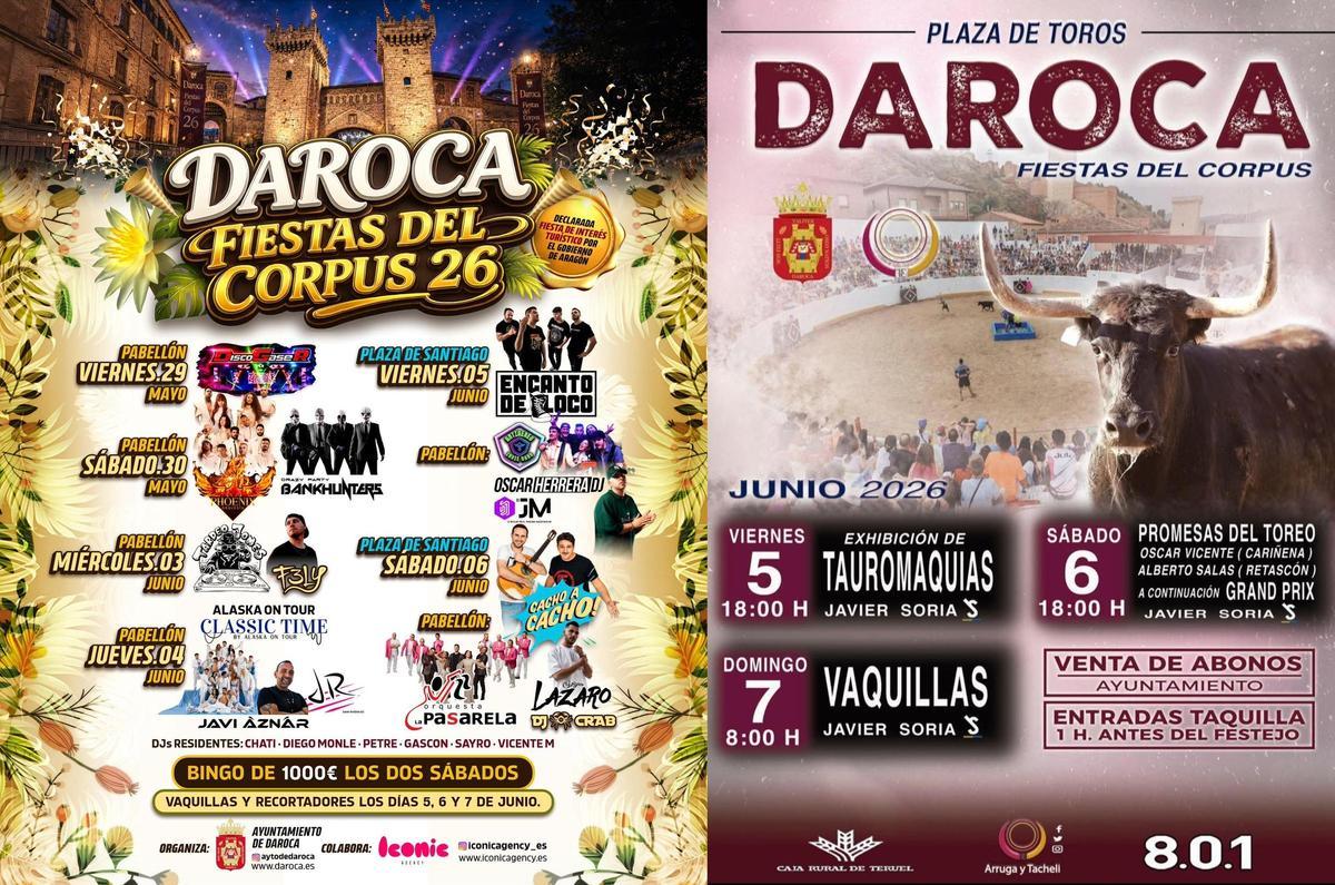 La música y los festejos taurinos no faltarán en la programación del Corpus Christi de Daroca.
