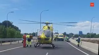 Un hombre de 30 años, herido grave tras un accidente de moto en la A-2 en Torrejón de Ardoz