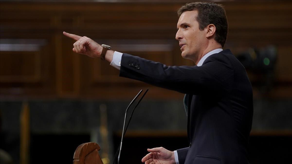 Casado, durante el debate en el Congreso