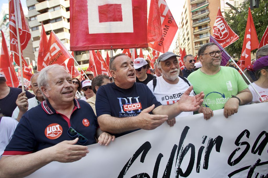 Las imágenes de la marcha del Primero de Mayo en Murcia