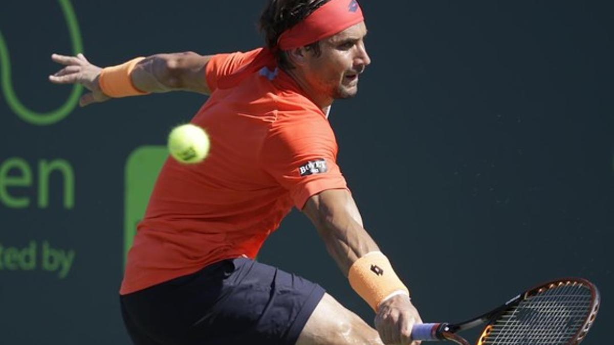 Ferrer durante su partido con Simon.