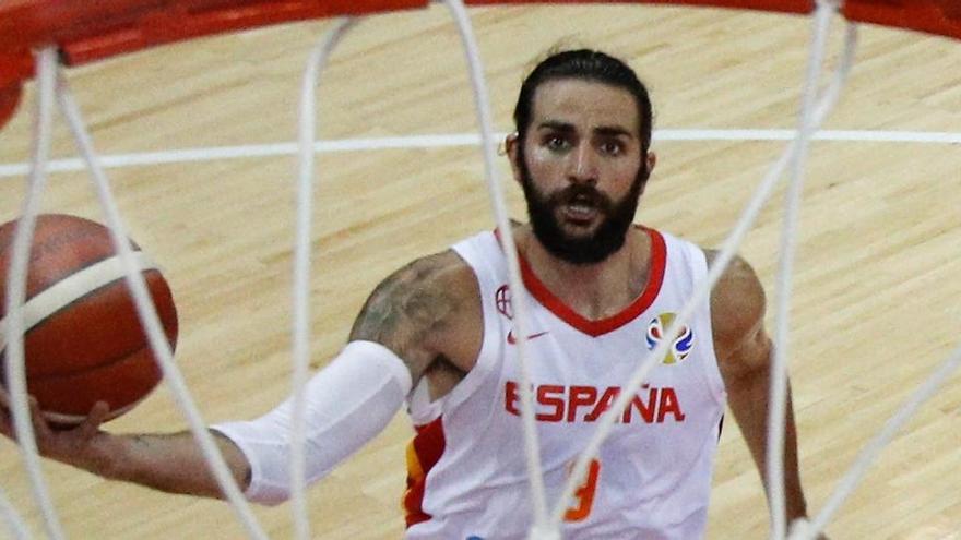 Ricky Rubio, con la selección española.