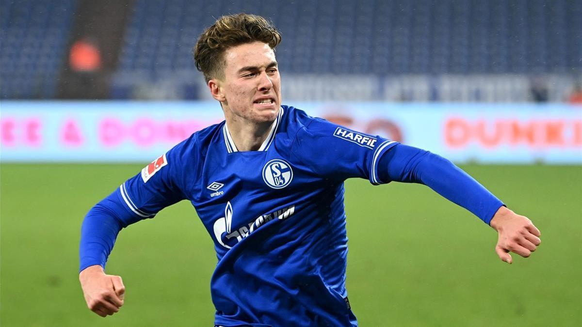 Soccer Football - Bundesliga - Schalke 04 v TSG 1899 Hoffenheim - Veltins-Arena  Gelsenkirchen  Germany - January 9  2021 Schalke 04 s Matthew Hoppe celebrates scoring their second goal Pool via REUTERS Ina Fassbender DFL regulations prohibit any use of photographs as image sequences and or quasi-video      TPX IMAGES OF THE DAY