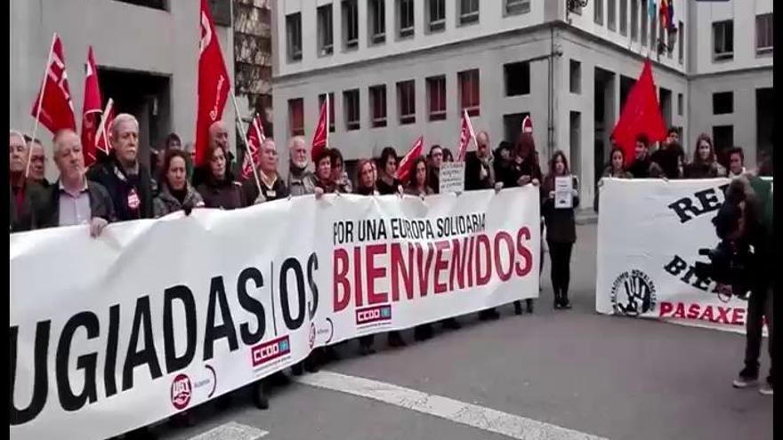 Manifestación en Oviedo contra la guerra de Siria y a favor de los refugiados
