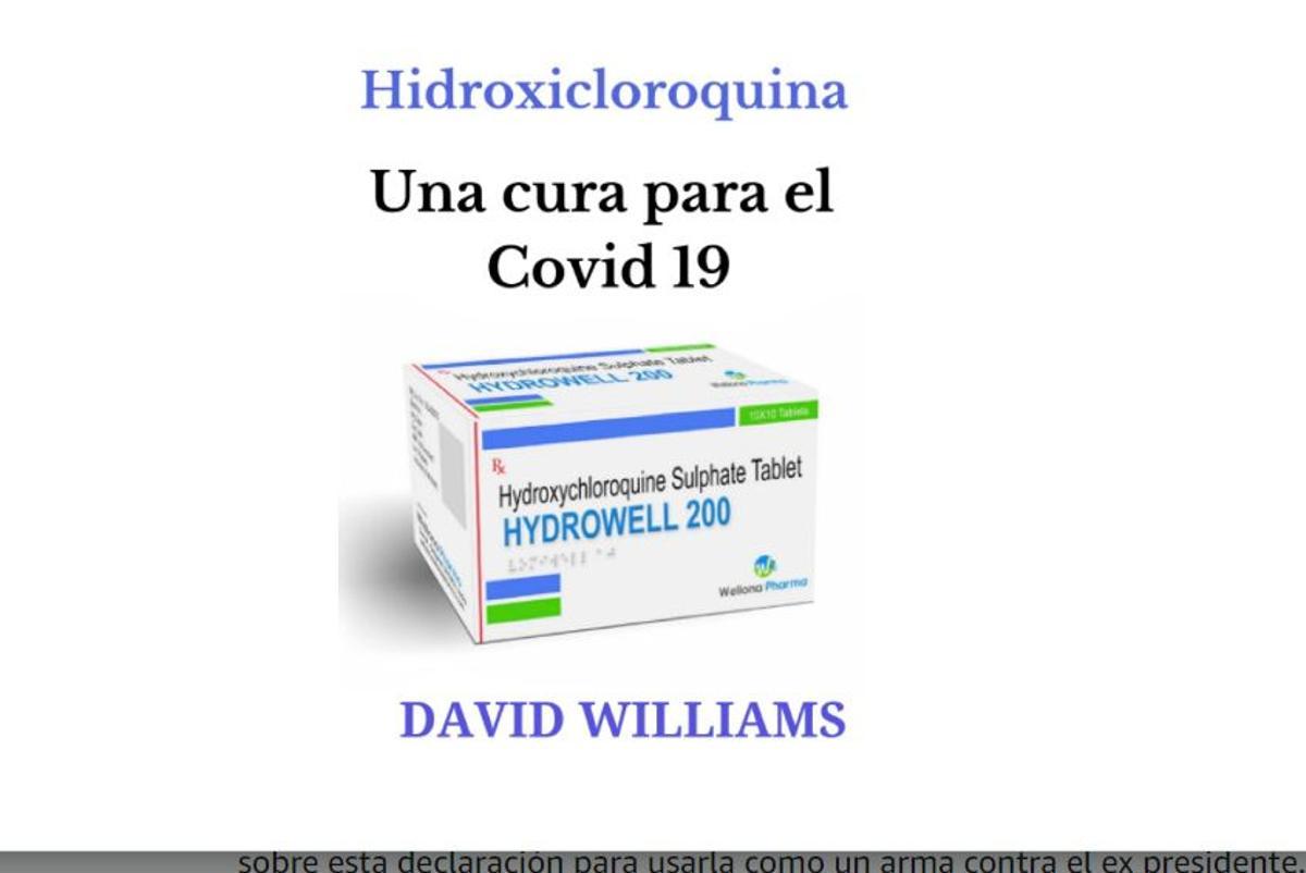 Un libro que promociona la hidroxicloroquina para el covid de venta en Amazon.