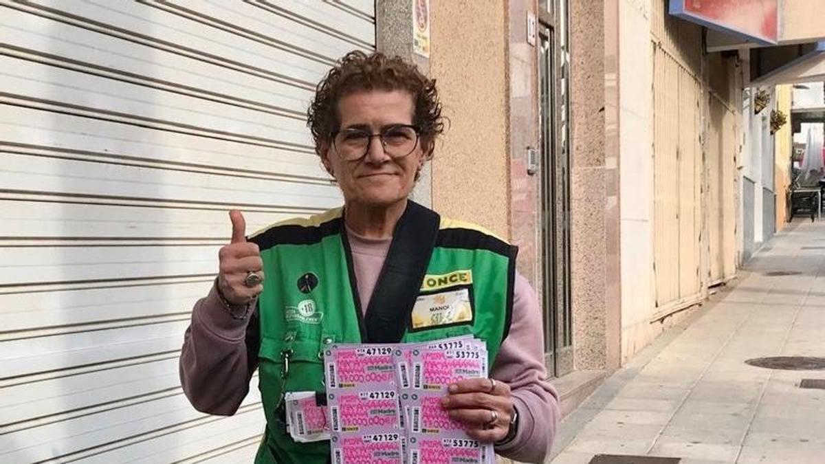 La vendedora de la ONCE Manuela Merlos.
