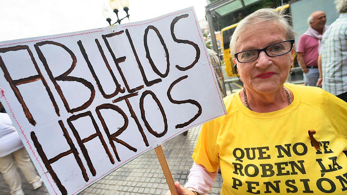 Manifestación de pensionistas en Gran Canaria en octubre del año pasado.