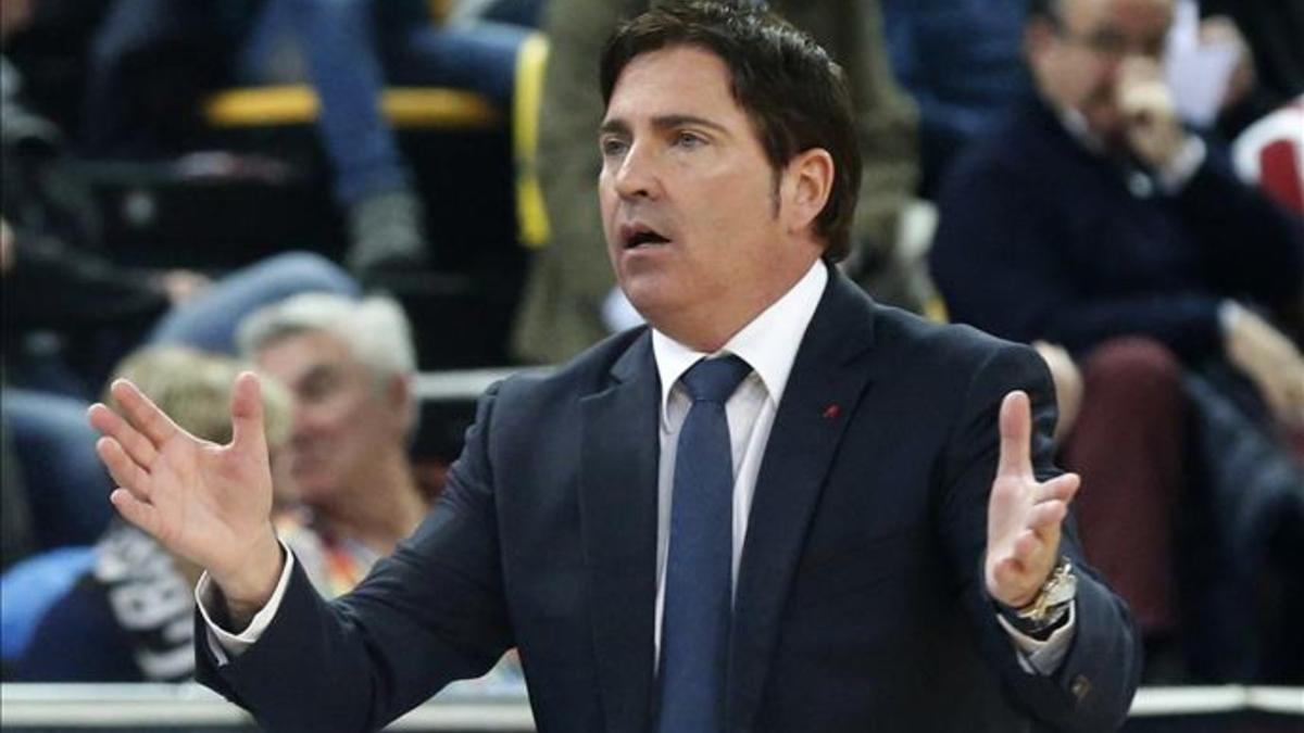 Xavi Pascual, durante el partido ante el Bilbao Basket que acabò con triunfo del Barça