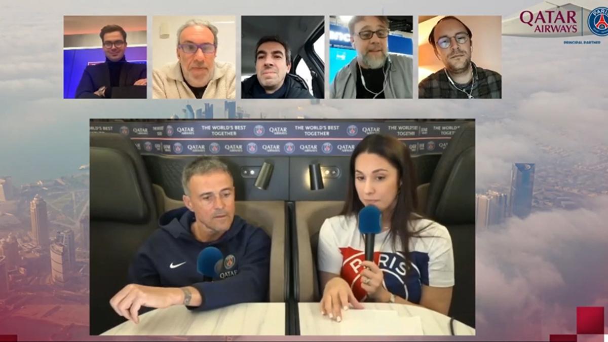La insólita rueda de prensa de Luis Enrique: en directo en un vuelo París-Doha