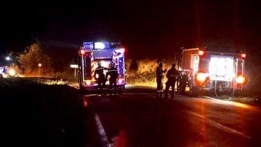 Efectivos desplegados en los incendios de Forcarei.