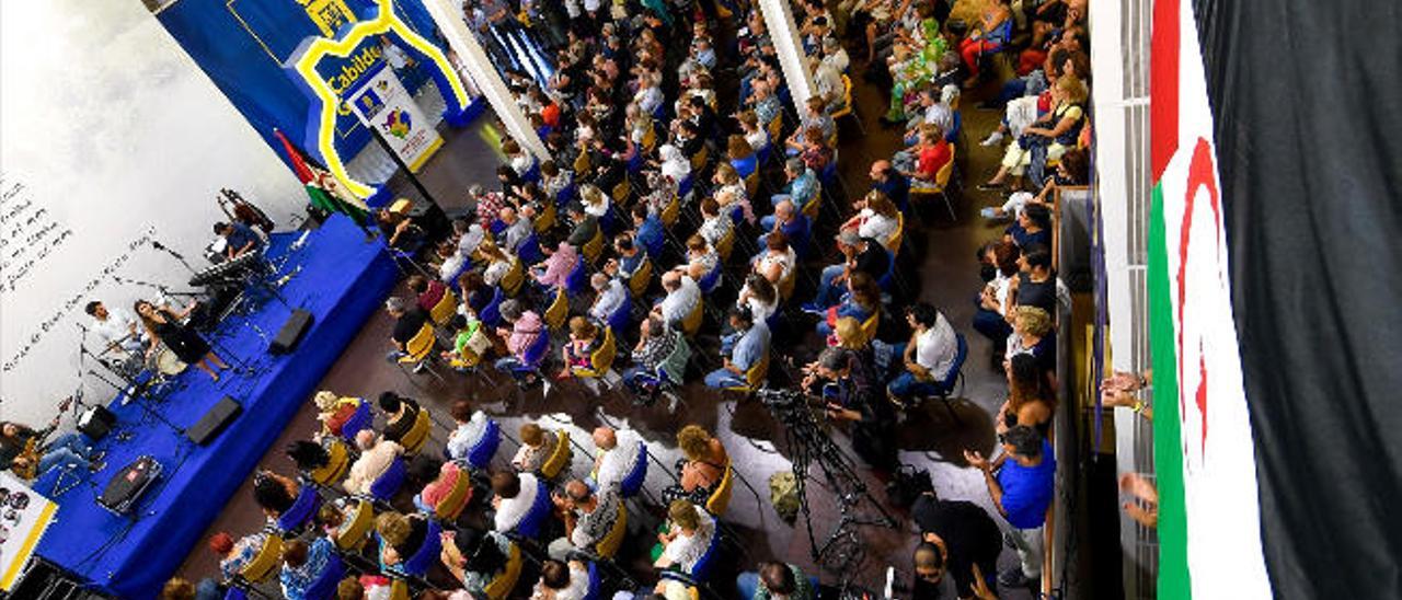 El patio de la Casa Palacio, ayer durante el concierto &#039;Canarias canta a la independencia del Sáhara&#039;.