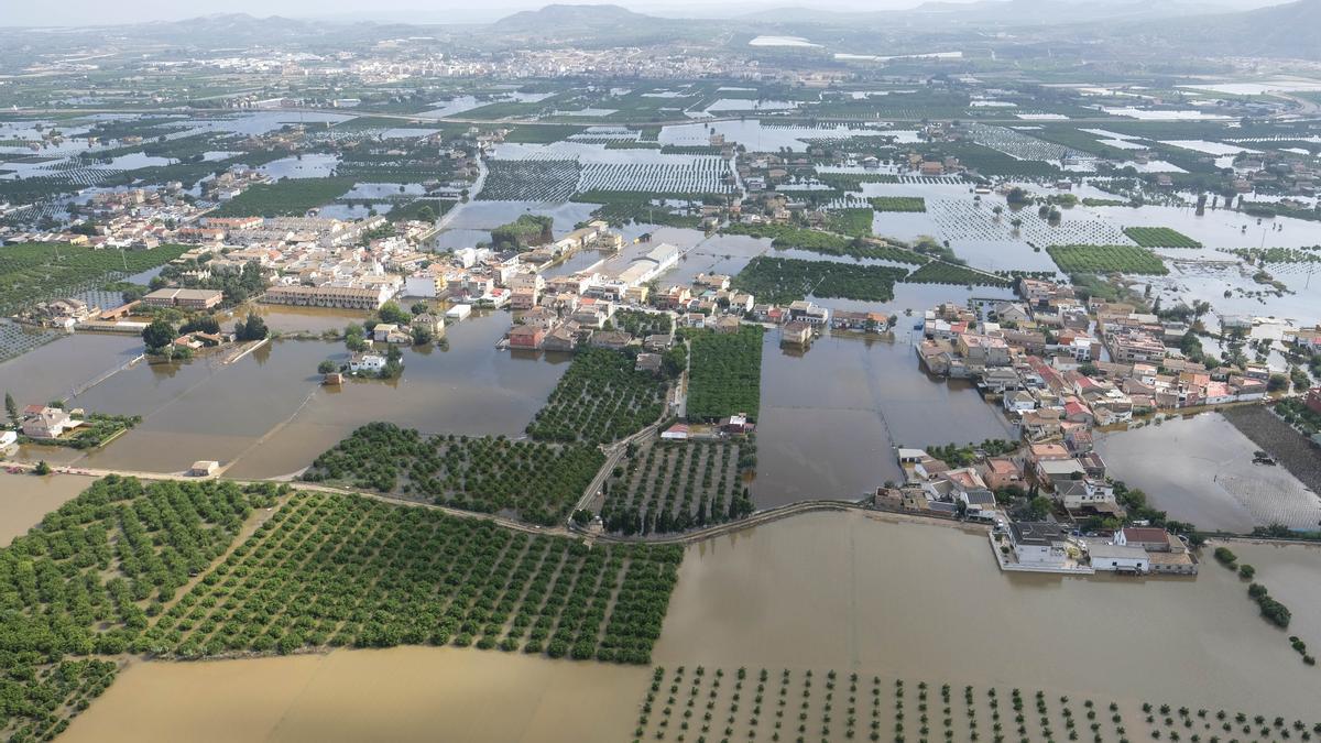 Inundaciones en la huerta de la Vega Baja en la DANA de septiembre de 2019