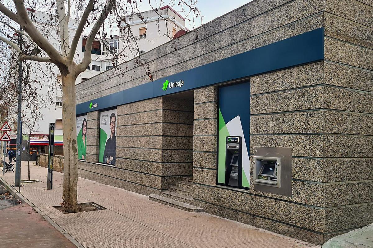 Oficina de Unicaja en Cáceres.